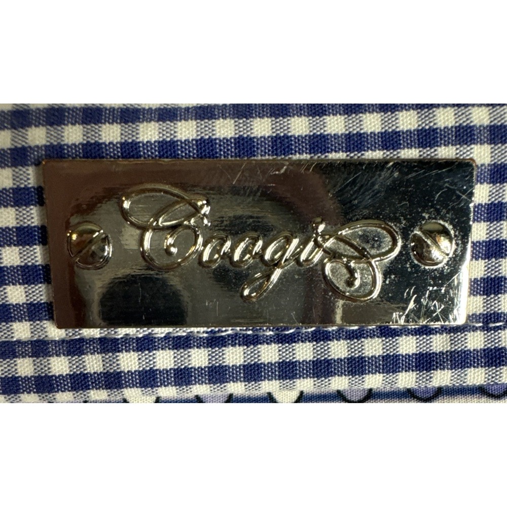 Coogi Luxe Men's XL Blue White Check Shirt Contrast Trim Embroidered Logo - Picture 3 of 8